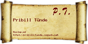 Pribill Tünde névjegykártya
